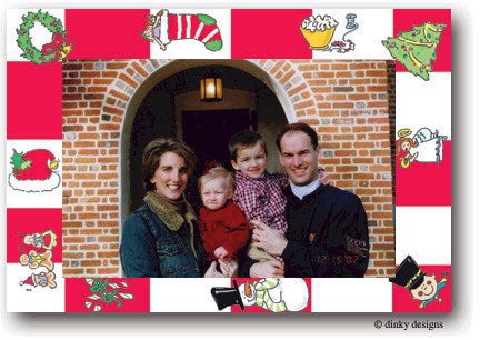 Dinky Designs Holiday Cards - Christmas Checkerboard