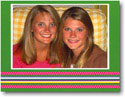 Jane Boatman Geller Holiday Photo Card - Green Ribbon Stripe (16633)