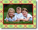 Boatman Geller Holiday Photo Card - Gingham Check Green (17603)