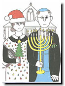 Paper People Holiday Cards - American Gothic Spoof