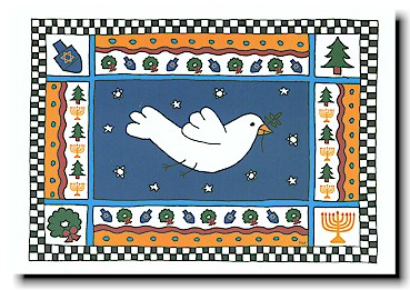Paper People Holiday Cards - Dove With Border