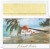 Masterpiece Studios - Pre-Printed Holiday Cards (Pink Flamingo Santa - Warmest Wishes) (350822)
