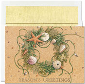 Masterpiece Studios - Pre-Printed Holiday Cards (Beach Wreath - Warmest Wishes) (4823)