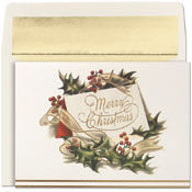 Masterpiece Studios - Pre-Printed Holiday Cards (Holly & Ribbon  - Holiday Collection) (49870)