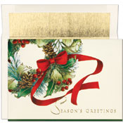 Masterpiece Studios - Pre-Printed Holiday Cards (Ribbon Wreath - Holiday Collection) (799600)