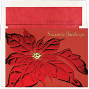 Masterpiece Studios - Pre-Printed Holiday Cards (Red Foil Poinsettia - Holiday Collection) (801800)