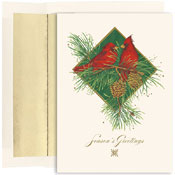 Masterpiece Studios - Pre-Printed Holiday Cards (Cardinal Pair On Branch - Holiday Collection) (808100)