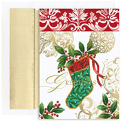 Masterpiece Studios - Pre-Printed Holiday Cards (Holly-Filled Stocking - Holiday Collection) (808200)
