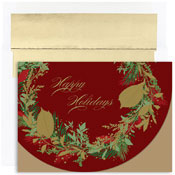 Masterpiece Studios - Pre-Printed Holiday Cards (Golden Holiday Wreath - Holiday Collection) (809100)