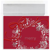 Masterpiece Studios - Pre-Printed Holiday Cards (Silver & Red Wreath - Holiday Collection) (811700)