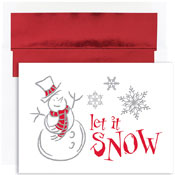 Masterpiece Studios - Pre-Printed Holiday Cards (Snowman And Shimmering Flakes - Holiday Collection) (815800)