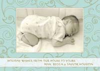 Noteworthy Collections - Digital Holiday Photo Cards (Gold on Blue Swirls) (DG-168)