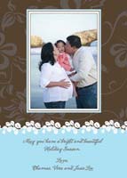 Noteworthy Collections - Digital Holiday Photo Cards (Blue and Brown Botanical) (DG-172)