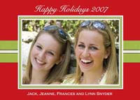 Noteworthy Collections - Digital Holiday Photo Cards (Green Grosgrain on Red) (DG-174)