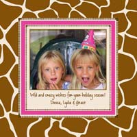 Noteworthy Collections - Digital Holiday Photo Cards (Giraffe Print with Pink) (DG-190)