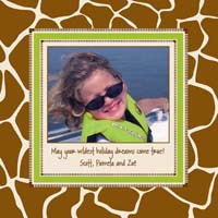 Noteworthy Collections - Digital Holiday Photo Cards (Giraffe Print with Lime) (DG-191)