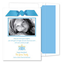 Noteworthy Collections - Digital Hanukkah Photo Cards (Tiny Iconic Menorah with Ribbon) (DG-522R)