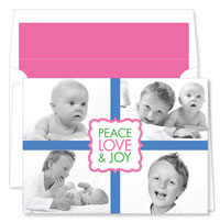 Noteworthy Collections - Digital Holiday Photo Cards (Book Plate Quad Pink & Periwinkle) (DPF-551)
