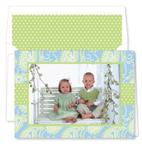 Noteworthy Collections - Digital Holiday Photo Cards (Beachy Paisley Blue & Green) (DPF-556)