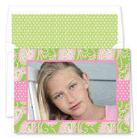 Noteworthy Collections - Digital Holiday Photo Cards (Beachy Paisley Pink & Green) (DPF-557)