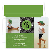 Noteworthy Collections - Digital Holiday Photo Cards (Black Geometric Pattern) (DG-1681)