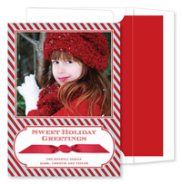 Noteworthy Collections - Digital Holiday Photo Cards (Candy Cane Stripe Bali Berry) (DG-1684R)