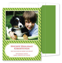 Noteworthy Collections - Digital Holiday Photo Cards (Candy Cane Stripe Green) (DG-1685)