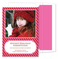 Noteworthy Collections - Digital Holiday Photo Cards (Candy Cane Stripe Pink Red) (DG-1686)