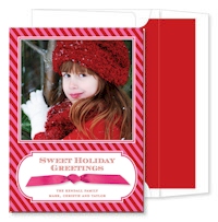 Noteworthy Collections - Digital Holiday Photo Cards (Candy Cane Stripe Pink Red) (DG-1686R)