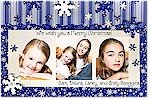Scrapbook Holiday Photo Cards - Blue and White Snowflakes