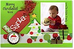 Scrapbook Holiday Photo Cards - Bottle Cap Santa