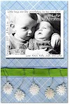 Scrapbook Holiday Photo Cards - Dangling Snowflakes Blue