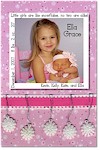 Scrapbook Holiday Photo Cards - Dangling Snowflakes Pink