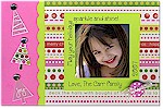 Scrapbook Holiday Photo Cards - Sparkling Pink