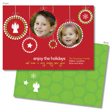 Spark & Spark Holiday Greeting Cards - Photo Ornaments - Red (Photo Cards)