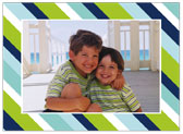 Holiday Photo Mount Cards by Stacy Claire Boyd (Preppy Stripe - Blue)