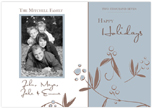 Take Note Designs - Holiday Greetings Blue with Blue Berries Photo Cards (TND-Q0124)