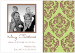 Take Note Designs - Green and Brown Side Damask Photo Cards (TND-Q0130)