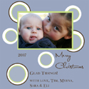 Take Note Designs - Blue with Mod Bubbles Digital Photo Cards (TND-U0449)