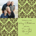 Take Note Designs - Green and Brown Block Damask Digital Photo Cards (TND-U0459)