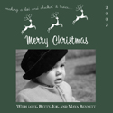 Take Note Designs - 3 Flying Reindeer Evergreen Digital Photo Cards (TND-U0511)
