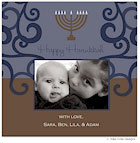 Take Note Designs - Brown and Blue Scroll with Menorah (TND-Q1-0333)