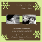 Take Note Designs Digital Photo Cards - Brown and Green Stripe with Green Snow (TND-U0340)