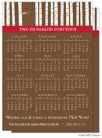 Take Note Designs Digital Holiday Greeting Cards With Calendar - Winter Trees - Calendar (TND-A8-99206)