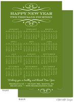 Take Note Designs Digital Holiday Greeting Cards With Calendar - Calendar Greeting in Green (TND-A8-99234)