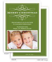 Take Note Designs Digital Holiday Photo Cards - Elegant Holiday Green Photo (TND-Q2-99256)
