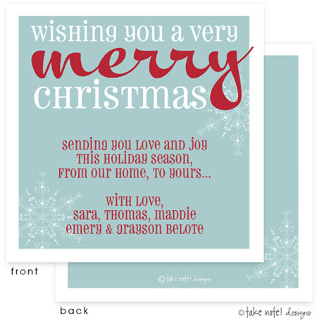 Take Note Designs Digital Holiday Invitations/Greeting Cards - Wishing You a Merry Christmas Snow (TND-A2-97420)