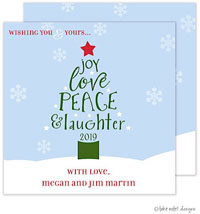 Take Note Designs Holiday Greeting Cards - Peace Love Joy Holiday Tree