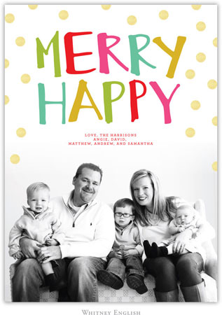 Whitney English Digital Holiday Photo Card - Merry Happy (W23639)