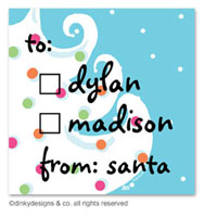 Dinky Designs Holiday Gift Enclosure Cards - Blue - White Christmas (Holiday) [Melanie] (GC-828B)